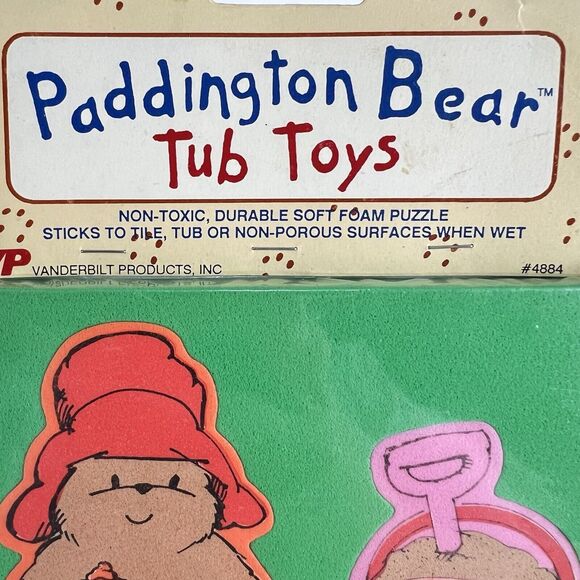 EDEN Paddington Bear VTG Bath Tub Puzzle 80s 90s Mini Jointed Figure Bag Korea - Picture 4 of 11